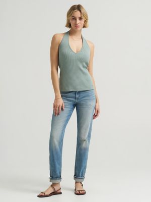 Women's Rib Knit Halter Top