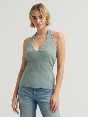 Women's Rib Knit Halter Top