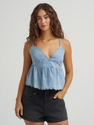 Women's Cross Back Peplum Cami Top from Lee - $24.99