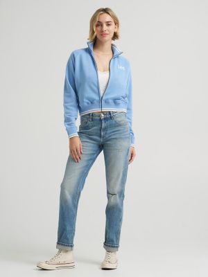 Women's Full Zip Logo Sweatshirt in Halogen
