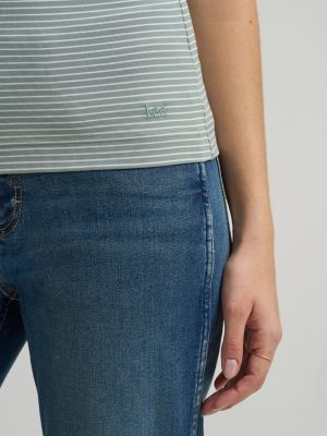 Women's Cap Sleeve Stripe Tee