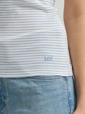Women's Cap Sleeve Stripe Tee in Halogen Stripe