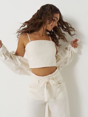 Women's Detachable Straps Linen Tube Top