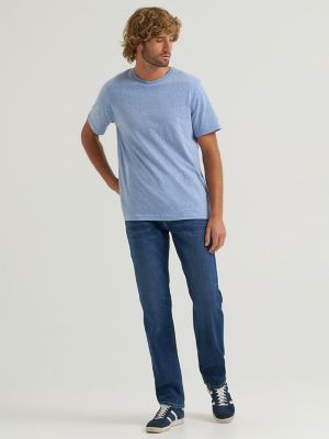 Men's Snow Heather Jersey Crew Tee in Royal Blue