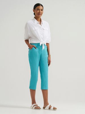 Womens Ultra Lux Comfort Flex To Go Utility Capri:Bay Blue:2:M main view