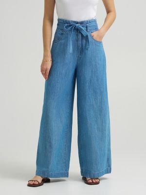 Women's High Rise Pleated Linen Trouser Pant in Companion Piece