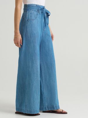 Women's High Rise Pleated Linen Trouser Pant in Companion Piece