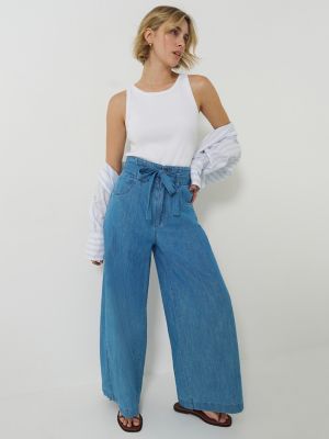 Women's High Rise Pleated Linen Trouser Pant