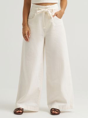 Women's High Rise Pleated Linen Trouser Pant