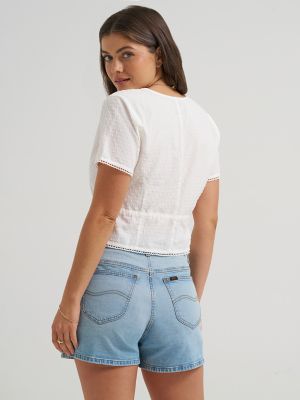Women's Button Front Tie Top