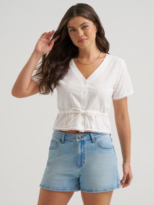 Women's Button Front Tie Top