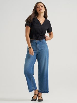 Women's Button Front Tie Top in Unionall Black alternative view 3