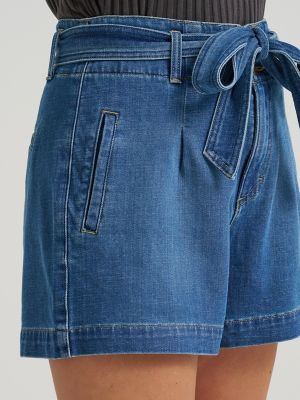 Women's High Rise Denim Bow Short
