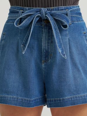 Women's High Rise Denim Bow Short