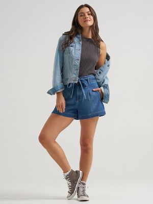Women's High Rise Denim Bow Short
