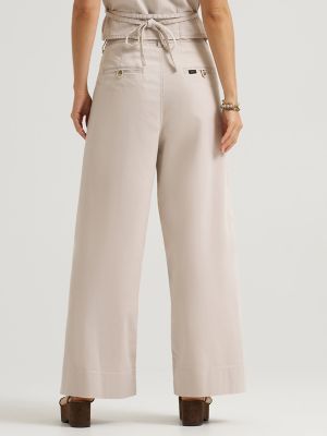 Women's Loose Pleated Trouser Pant in Putty alternative view 2