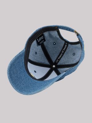 Women's Flower Embroidered Denim Dad Cap in Denim