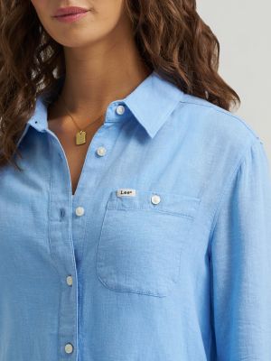 Women's All Purpose Linen Button Down Shirt | New Arrivals | Lee