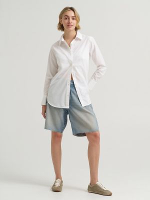Women's Classic Pocketless Button Down Shirt