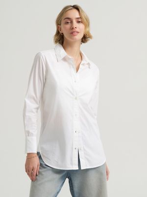 Women's Classic Pocketless Button Down Shirt