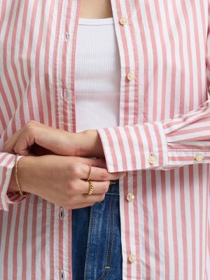 Womens Classic Pocketless Button Down Shirt:White Mallory Stripe:M alternative view 4