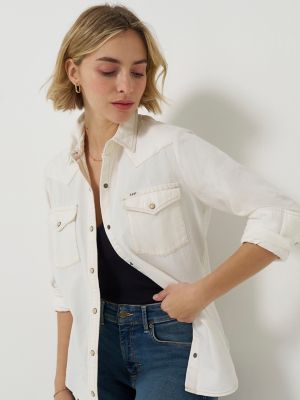 Women's Solid Western Snap Front Shirt