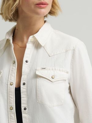 Women's Solid Western Snap Front Shirt