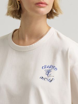 Women's Boxy Fit Crafted Indigo Graphic Tee
