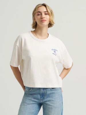 Women's Boxy Fit Crafted Indigo Graphic Tee