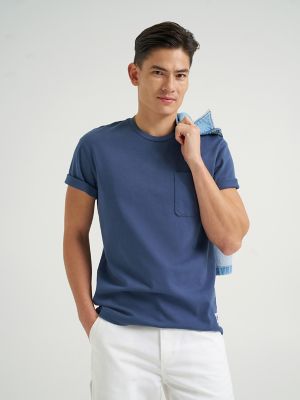 Men's Relaxed Fit Heavyweight Pocket Tee in Academy Blue alternative view