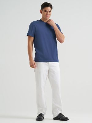 Men's Relaxed Fit Heavyweight Pocket Tee in Academy Blue alternative view 2