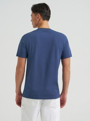 Men's Relaxed Fit Heavyweight Pocket Tee in Academy Blue alternative view 3