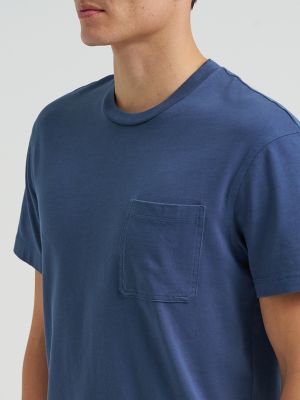 Men's Relaxed Fit Heavyweight Pocket Tee in Academy Blue alternative view 4