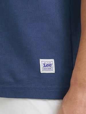 Men's Relaxed Fit Heavyweight Pocket Tee in Academy Blue alternative view 5