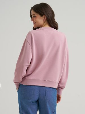 Women's Crew Logo Sweatshirt in Soft Mauve alternative view