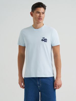 Men's Chainstitch Logo Tee in Beau Blue alternative view