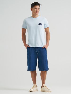 Men's Chainstitch Logo Tee in Beau Blue alternative view 2