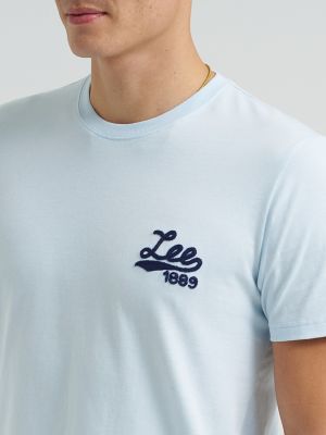 Men's Chainstitch Logo Tee in Beau Blue alternative view 4