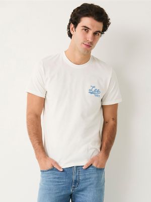 Men's Chainstitch Logo Tee in Bright White