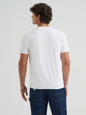 Men's Chainstitch Logo Tee in Bright White