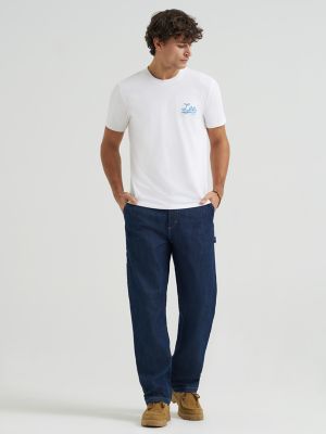 Men's Chainstitch Logo Tee in Bright White