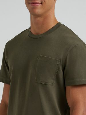 Men's Relaxed Fit Heavyweight Pocket Tee in Oak Moss alternative view 3