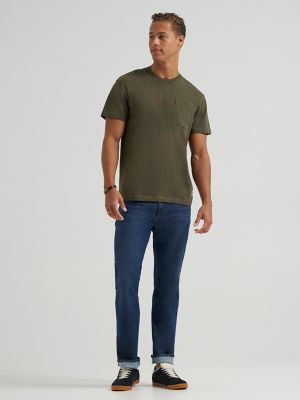 Men's Relaxed Fit Heavyweight Pocket Tee in Oak Moss alternative view 5