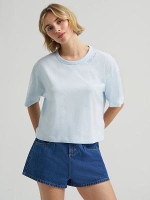 Women's Boxy Fit Embroidered Logo Tee
