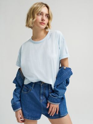 Women's Boxy Fit Embroidered Logo Tee
