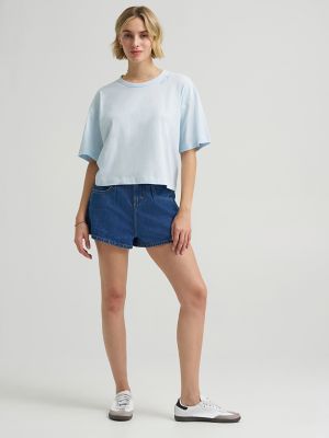 Women's Boxy Fit Embroidered Logo Tee