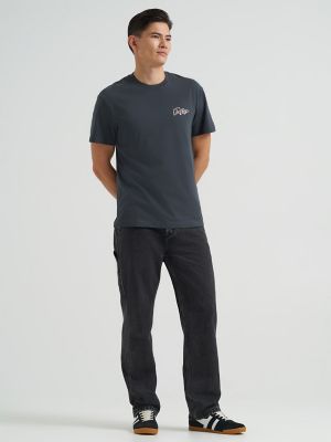 Men's Pennant Logo Tee in Washed Black alternative view 3