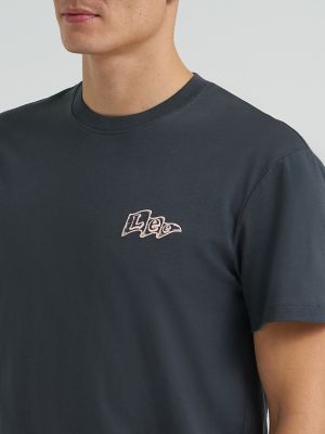 Men's Pennant Logo Tee in Washed Black alternative view 5