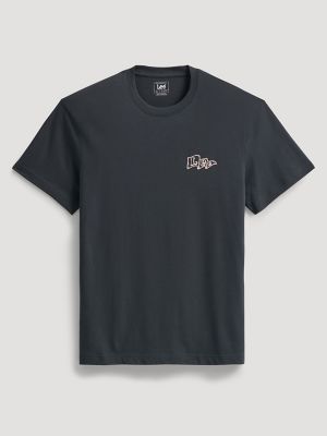 Men's Pennant Logo Tee in Washed Black main view