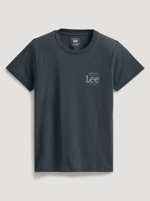 Women's Quality Denim Logo Tee in Washed Black
